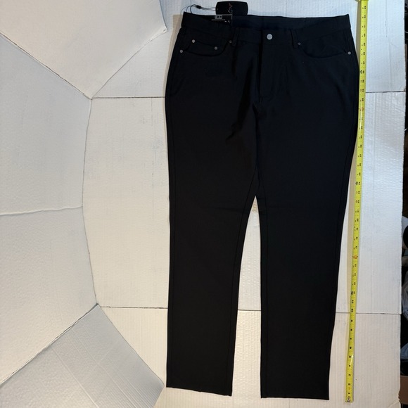 Mens NWT‎ 36x32 Performance Pants Greg Norman Stretch Comfort Classic Black Golf - Picture 13 of 16